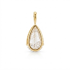 จี้เพชรทรงลูกแพร์เพาะเลี้ยงในห้องปฏิบัติการ 4.00 กะรัต ทองคำขาว 18K จี้เพชรหรูหรา เครื่องประดับชั้นดี - Product Image 4