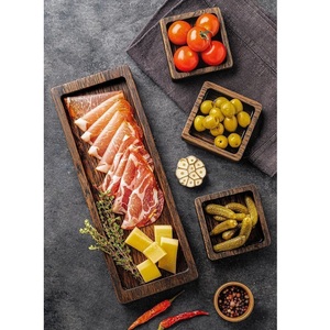 Plateau de service ovale en bois avec trois compartiments, design minimaliste fait main, plateau en bois massif poli pour plats de fête - Product Image 6