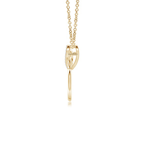 Joyería Vaayu, Colgante de Corazón con Diamantes, Oro Amarillo, Joyería Romántica para Mujer, Uso Diario, Regalo, Fiesta, Oro 10K 14K 18K, Plata 925 935 - Product Image 4