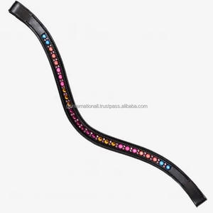 ที่คาดคิ้วหนังม้าหนังอานแบบหนาทำจากคริสตัลขนาดเล็กตามสั่งตกแต่งทำจากหนัง - Product Image 4