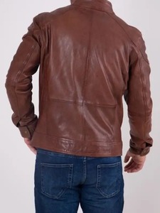 เสื้อแจ็คเก็ตหนังสีน้ำตาลสำหรับผู้ชายแบรนด์เบิร์นมัวร์ - Product Image 3