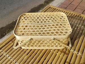 Handwoven Bamboo Gift <b>Box</b> Engraved Portable Woven Basket with Handle Lockable Lid for Craft Retail Display Packaging - Product Image 5