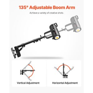 Supporto a Parete per Anello Luminoso con Braccio Triangolare Robusto da 39,37 Pollici/100 cm, Rotazione a 180 Gradi, Accessori per Studio Fotografico - Product Image 4