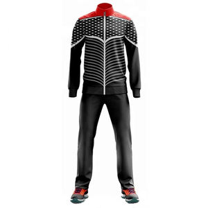 Men's Sublimated Tracksuit Full Sleeve Zipper Sporty Style Solid Pattern Autumn Wear Quick Dry Polyester Material Tracksuit - Product Image 1