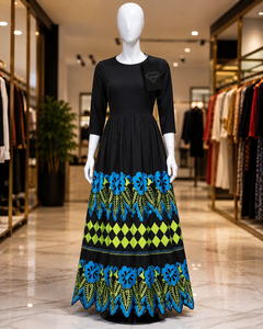 Latest Fashion Hawaiian Islander Guam Micronesia Design Polyester Floral Embroidered Printed Skirt for Women OEM Cheap Price - Product Image 4
