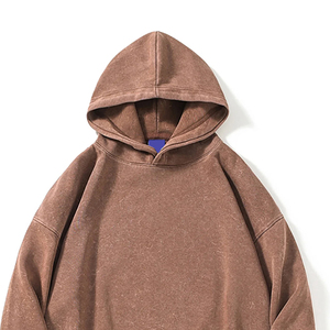 Sweat à capuche pour homme de qualité supérieure, délavé à l'acide, ODM 2026, effet vieilli unique, en molleton 400 GSM, étiquette personnalisée, faible MOQ - Product Image 2