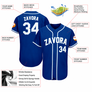 Camiseta de Béisbol Azul Rey Personalizada con Ribete Blanco, Uniforme de Equipo con Botones, Logotipo Personalizado, OEM, Venta al Por Mayor, Ropa Deportiva - Product Image 3