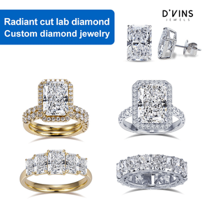 D'vins Jewels - Diamantes Cultivados en Laboratorio con Corte Radiante, Color F, CVD, 1.1ct, 1.2ct, 1.3ct, 1.4ct, 1.5ct, para la Fabricación de Joyas - Product Image 3