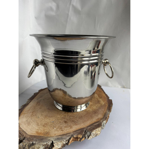 Polished Metal Ice Bucket Beverage Tub with Ring Handles Serving <b>Cooler</b> for Champagne Wine Bar Accessories In Reasonable Price - Product Image 4