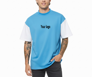 เสื้อยืดแฟชั่นฮิปฮอปสีสันใหม่สำหรับฤดูร้อน สวมใส่สบายสำหรับผู้ชาย ผ้าฝ้าย 100% ทรงโอเวอร์ไซส์ ระบายอากาศได้ดี รับสกรีนโลโก้ ผ้าหนัก 180 กรัม แห้งเร็ว - Product Image 5