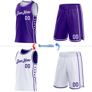Ensemble d'uniformes de basketball réversibles personnalisés pour hommes – Maillot et short d'entraînement sublimés pour équipe, respirants, séchage rapide, en mesh – Tenue de match OEM/ODM - Product Image 2