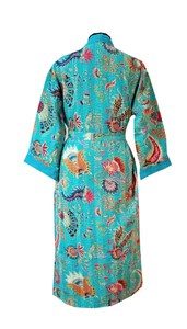 Bata Kimono de Algodón Suave y Transpirable con Estampado de Dibujos Animados Naaz Textile para Mujer, Camisón de Verano Hecho a Mano ODM con Cuello en V y Cintura Elástica - Product Image 3