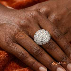 925 Sterling Silver Mens Moissanite Halo Cluster <b>Ring</b> Hip Hop Anillo <b>Iced</b> Out Luxury Jewelry Regalo Hombre - Product Image 3