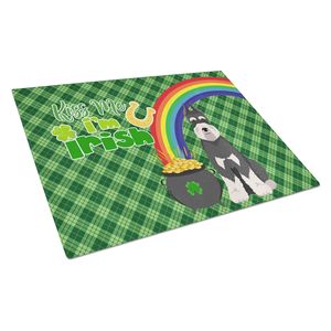 Schnauzer noir argenté de grande taille planche à découper décorative en verre trempé pour la Saint-Patrick ustensiles de cuisine - Product Image 1