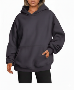 Sudadera extragrande para mujer con capucha, hombros caídos, ajuste relajado, estampado frontal, bordado 3D en relieve, invierno, antiarrugas, transpirable, 100% - Product Image 4