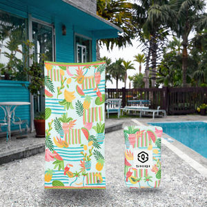 R&Q High Absorbent Quick Dry Eco-Friendly Microfiber Woven <b>Striped</b> Rectangle Bath <b>Towel</b> Set Soft Cabana Style Adult <b>Beach</b> <b>Towels</b> - Product Image 2