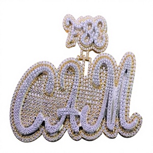 Luxury Mossanite Diamond <b>Pendant</b> Iced Out Hiphop Jewelry <b>Initial</b> Letter 925 Sliver Hiphop Custom Moissanite <b>Pendant</b> - Product Image 1