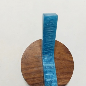 Artisan Wooden <b>Wall</b> <b>Hook</b> with Glossy Blue Resin <b>Hook</b> Luxury Decorative Resin <b>Wall</b> <b>Hook</b> <b>for</b> Bedroom Entryway Coat and <b>Key</b> hanging - Product Image 4