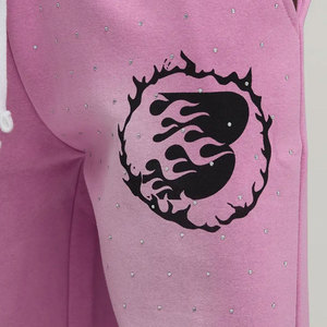 Pink Men's Sweatpants Elastic Drawstring Casual Joggers No Access <b>Main</b> Stage Print Logo Right Leg Breathable Midweight Cotton - Product Image 6