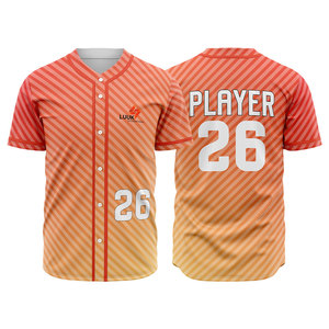 Maillots de baseball/softball personnalisés sur mesure, imprimés, respirants, à séchage rapide, antibactériens, fermeture à boutons, 100% polyester - Product Image 1
