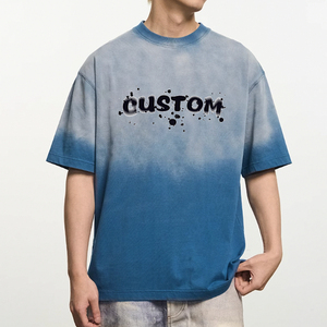 T-shirts en molleton personnalisés pour hommes, coupe ample et oversize, grammage lourd 300g, écologiques, unisexe, streetwear, effet délavé à l'acide, vierges, vente en gros - Product Image 1