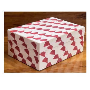 Caja de joyería decorativa con incrustaciones de hueso hechas a mano con diseño geométrico, caja de almacenamiento de joyería, hechas a mano cajas decorativas, vajilla con incrustaciones de hueso - Product Image 6