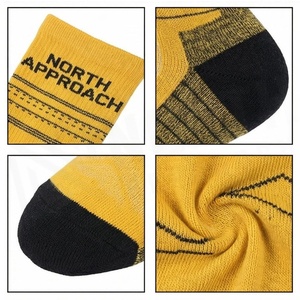 PRELS Crew <b>Socks</b> Yellow Striped Breathable Running <b>Socks</b> for Adults Summer Season - Product Image 4