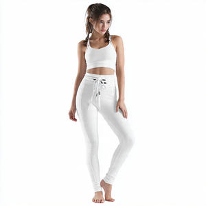 Leggings de compression pour femme, taille haute à cordon de serrage, pour le sport, le yoga et le fitness - Product Image 4