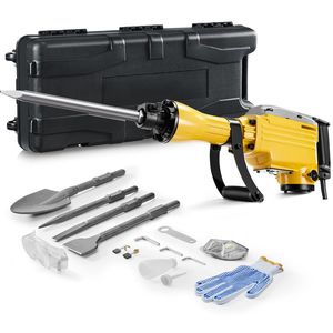 Martello Demolitore Elettrico 2200W 1350 BPM, Demolitore per Calcestruzzo Professionale con 4 Scalpelli, Guanto, 110V Spina USA - Product Image 1