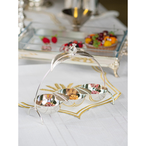 Ensemble de 3 bols de service en métal au design moderne en forme de feuille pour la maison, les hôtels, les fêtes, les fruits secs, les dattes, les noix, centre de table - Product Image 2