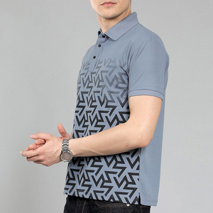 Chemises polo pour hommes en coton de haute qualité, logo imprimé DTF personnalisé, vêtements décontractés d'été, respirantes, confortables, couleur unie. - Product Image 4
