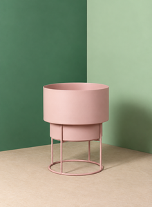 Maceta Metálica Rosa con Soporte, Moderna Maceta Cilíndrica de Lujo para Interiores y Exteriores, Hogar y Jardín - Product Image 6