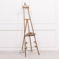 Verzierte Metall-Malerei-Staffelei mit Verstellbarer Höhe, Heimdekoration, Foto-Display, Bodenstaffelei, Handgefertigt, Amson Messing AG-32253