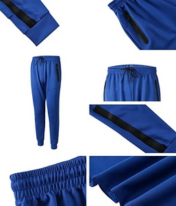 Ensemble de survêtement pour homme avec capuche et fermeture éclair, pantalon de jogging long uni, tenue décontractée d'hiver, polyester respirant - Product Image 4