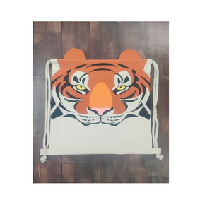Eco Cotton <b>Drawstring</b> <b>Bag</b> Tiger Print Backpack Reusable Shopping Sack Gym School Travel Lightweight Custom Tote <b>Bag</b> - Product Image 2
