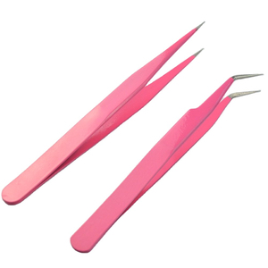 Pinzas de Volumen con Punta Puntiaguda de Acero Inoxidable para Extensiones de Pestañas, Juego de 3 Pinzas de Volumen, Pinzas de 90 Grados, Colores Pastel - Product Image 1