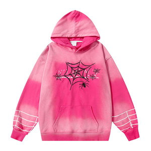 Sweat à capuche respirant en molleton dégradé avec broderie toile d'araignée Wearpex, éco-responsable, pour hommes et femmes, marque de mode urbaine style China-Chic - Product Image 2