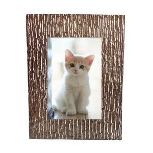 Marco de fotos de Metal de diseño único, marco de fotos de hoja de bambú creativo personalizado, luz de lujo, escenario de personalidad, marco de fotos de 6 pulgadas y 7 pulgadas - Product Image 1