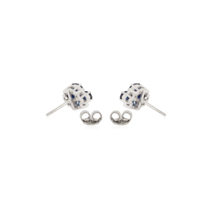 Oval Cut 100% Natural Blue Sapphire & Round Cut Diamond Cluster Floral Design 925 Sterling <b>Silver</b> <b>Stud</b> Earrings for Women's - Product Image 6