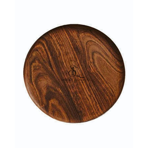 Round Walnut Wooden <b>Coaster</b> Set With Natural Grain. Premium Wholesale Sleek Drinkware <b>For</b> Luxury Cafe & Home Decoration - Product Image 3