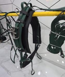 Ensemble de harnais équestre en PVC de qualité supérieure, sangle bleue, finition durable, robuste, avec quincaillerie originale en acier inoxydable et laiton - Product Image 3