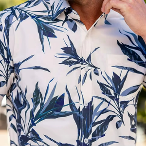 Chemise Hawaïenne Décontractée d'Été à Manches Courtes Imprimée, Personnalisable avec Motifs Graphiques pour la Plage - Product Image 3