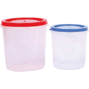 Contenedor Redondo de Plástico de Origen Indio con Tapa Hermética, Ecológico para Almacenamiento de Alimentos, Duradero, Reutilizable, Diseño Simple - Product Image 1