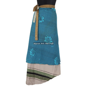 Magic Long 38inch <b>Wrap</b> <b>Skirt</b> Reversible Silk <b>Wrap</b> <b>Skirt</b> Halter Plus Size Vintage Silk Magic 38inch Halter Indian Silk Saree - Product Image 4
