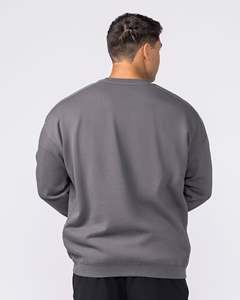 Fashion Soft Fleece 400 Gsm Cotton Colors Sweatshirt Men Heavyweight Oversized <b>Crewneck</b> - Product Image 3