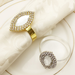 Diamond Crystal Napkin <b>Ring</b> <b>Holder</b> Luxury Table Decor for Dining Wedding Hotel Banquet Table Setting Bulk Supply - Product Image 1
