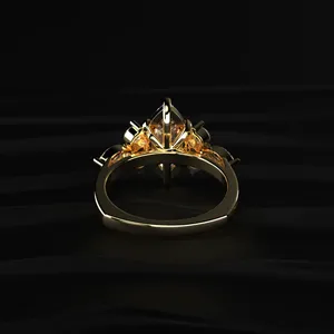 Bague de fiançailles en diamant CVD Marquise avec accents, bague classique romantique, diamant Radiant Love, provenant d'un fournisseur et fabricant indien. - Product Image 4