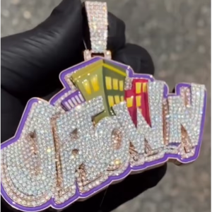 Collar con Colgante de Iniciales Personalizadas Estilo Hip Hop, con Diamantes Moissanite VVS, Plata de Ley 925, Cadena con Nombre en Letras, para Hombre, Regalo - Product Image 1