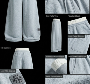 Pantalones Deportivos Holgados Gothamind Grises para Hombre, Estilo Urbano, Joggers Anchos, Pantalones de Felpa Sueltos, Casuales, para Descansar, 2026 - Product Image 4
