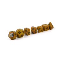 Dés en pierre de haute qualité, cristal de jaspe jaune, pierres précieuses naturelles pour la guérison par le reiki, ensemble de dés gravés sur mesure, cristal viking.